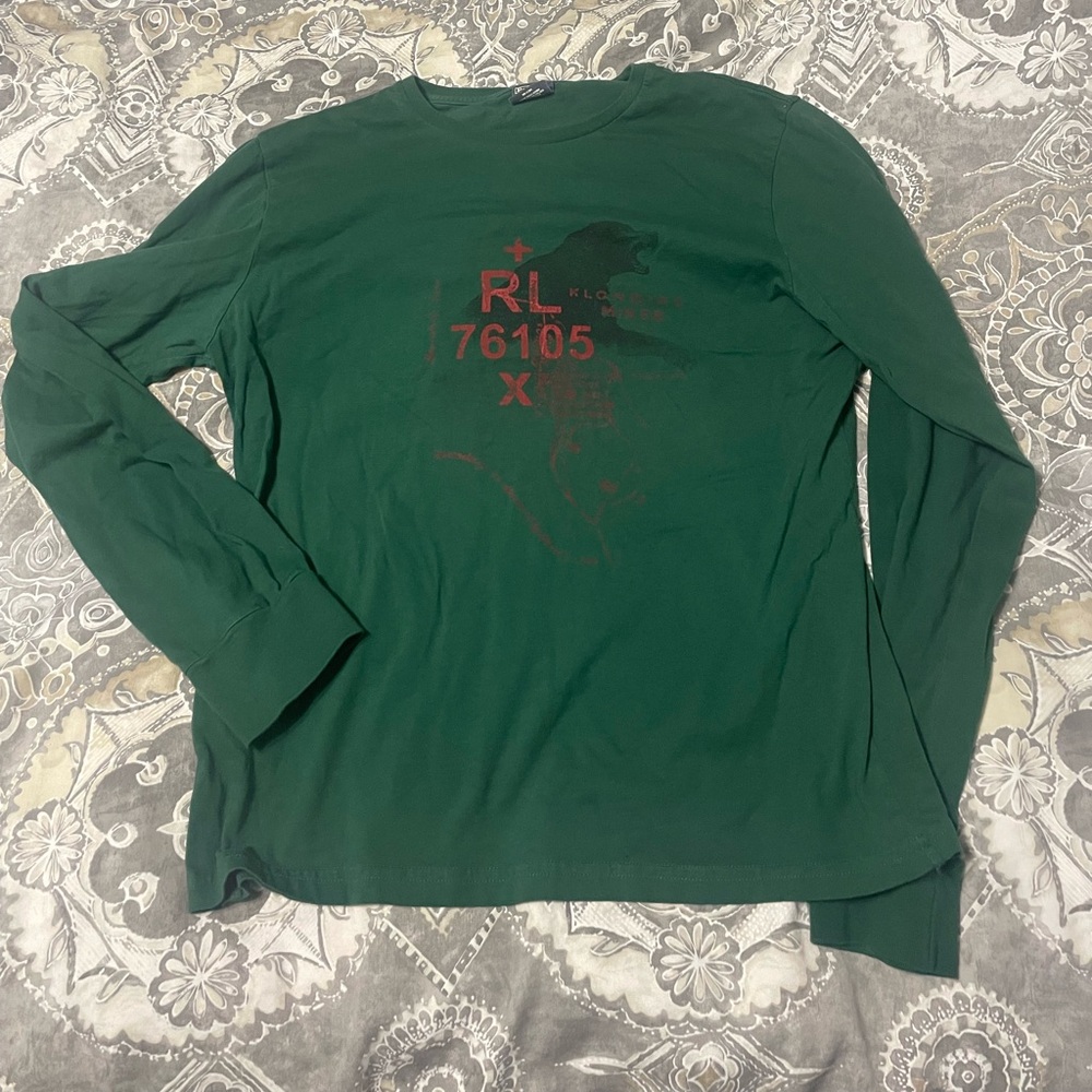 Vintage Ralph Lauren Polo Klondike Bear print 80s long sleeve shirt